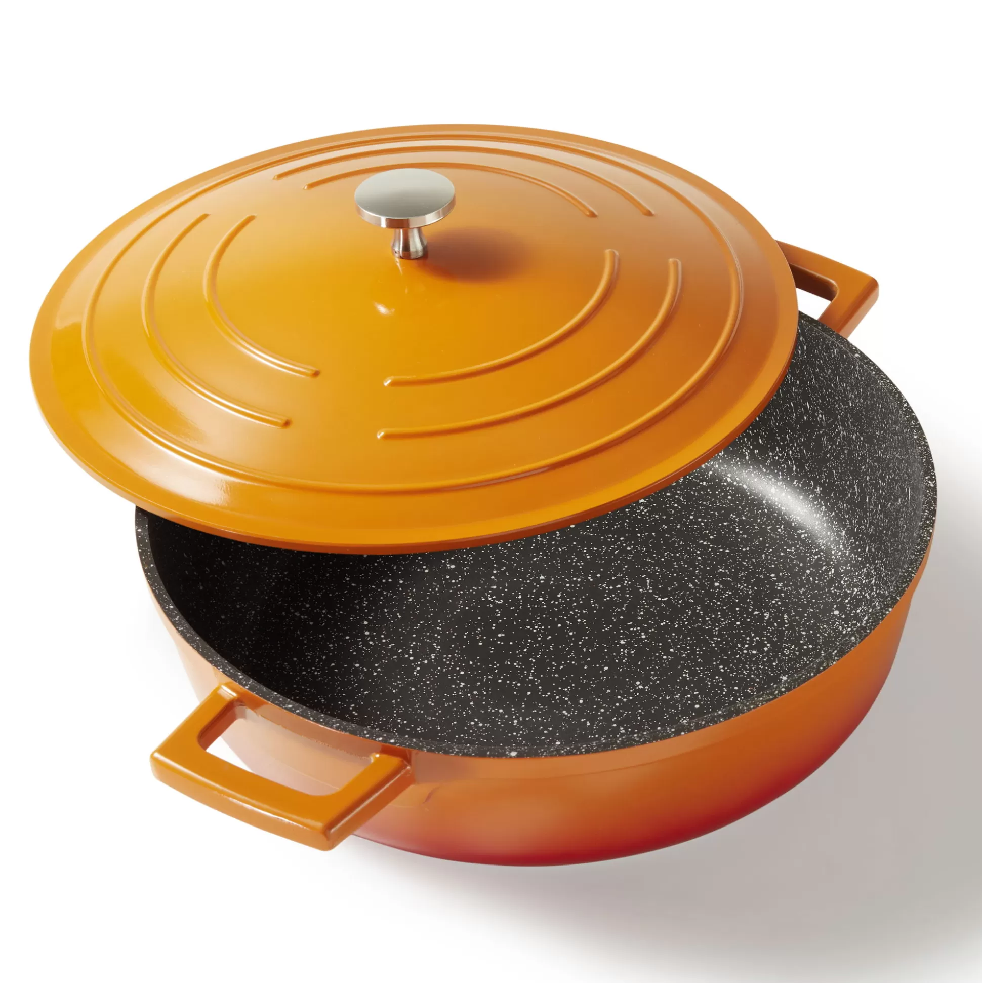 Roasters | STONELINE Cocotte Roaster Casserole Dish Round 28 cm Orange | with Lid