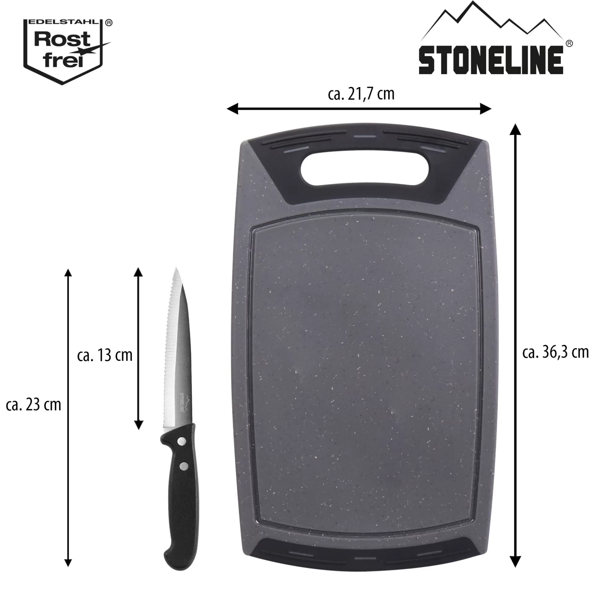 Cutting Boards | STONELINE Cutting board 36x22 and universal 2-piece knife set